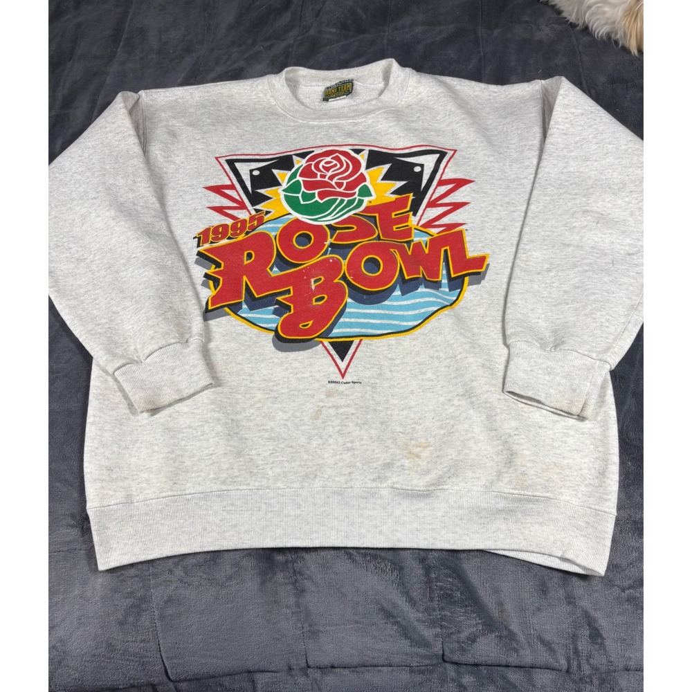 Vintage‎ 1995 Rose Bowl Sweatshirt Mens XL Gray Home Team Advantage Made in USA